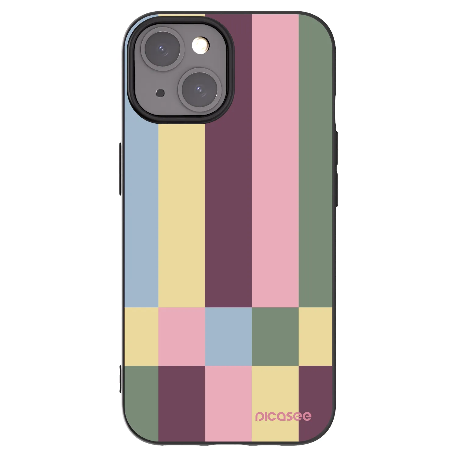 Picasee silikonowe czarne etui na Apple iPhone 15 - Lobby tiles