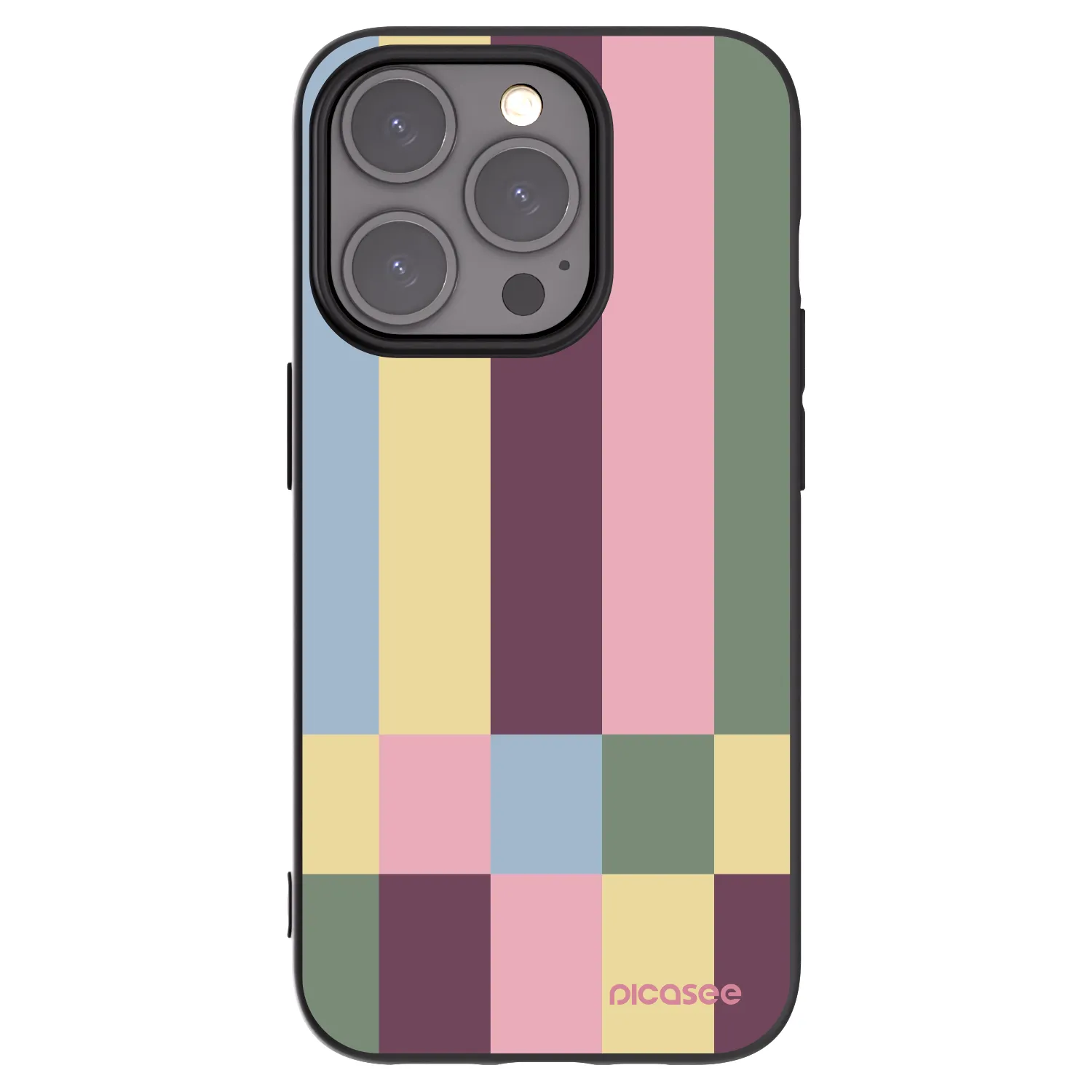 Picasee silikonowe czarne etui na Apple iPhone 15 Pro - Lobby tiles