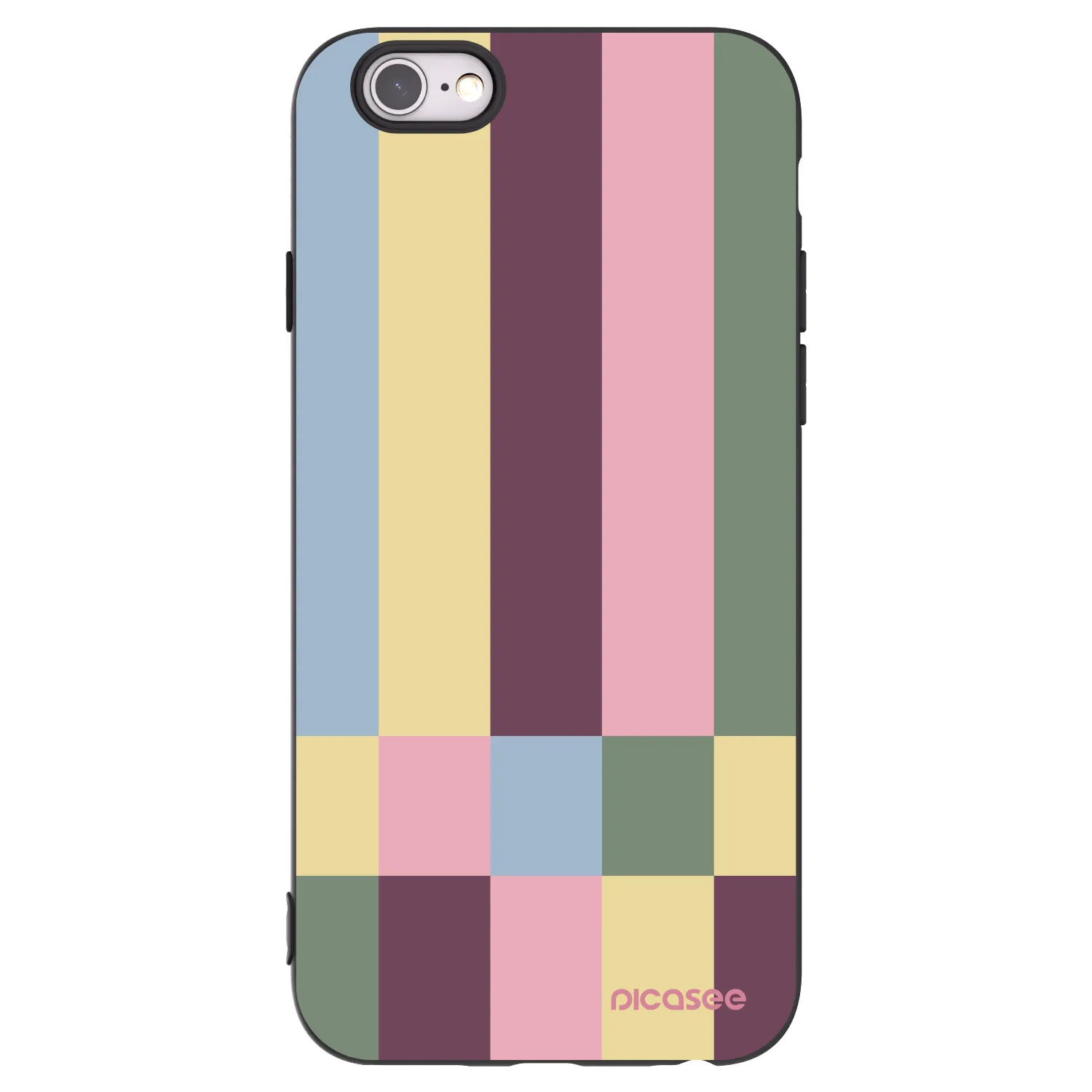Picasee silikonowe czarne etui na Apple iPhone 6/6S - Lobby tiles