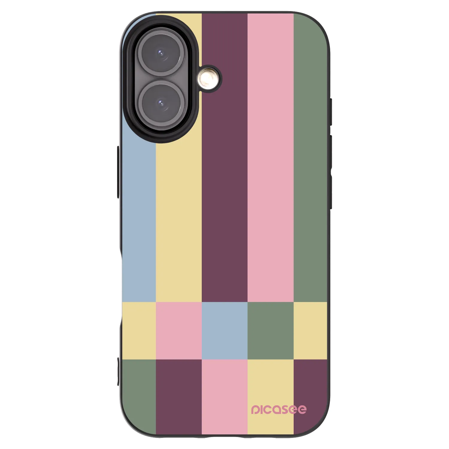Picasee silikonowe czarne etui na Apple iPhone 16 - Lobby tiles