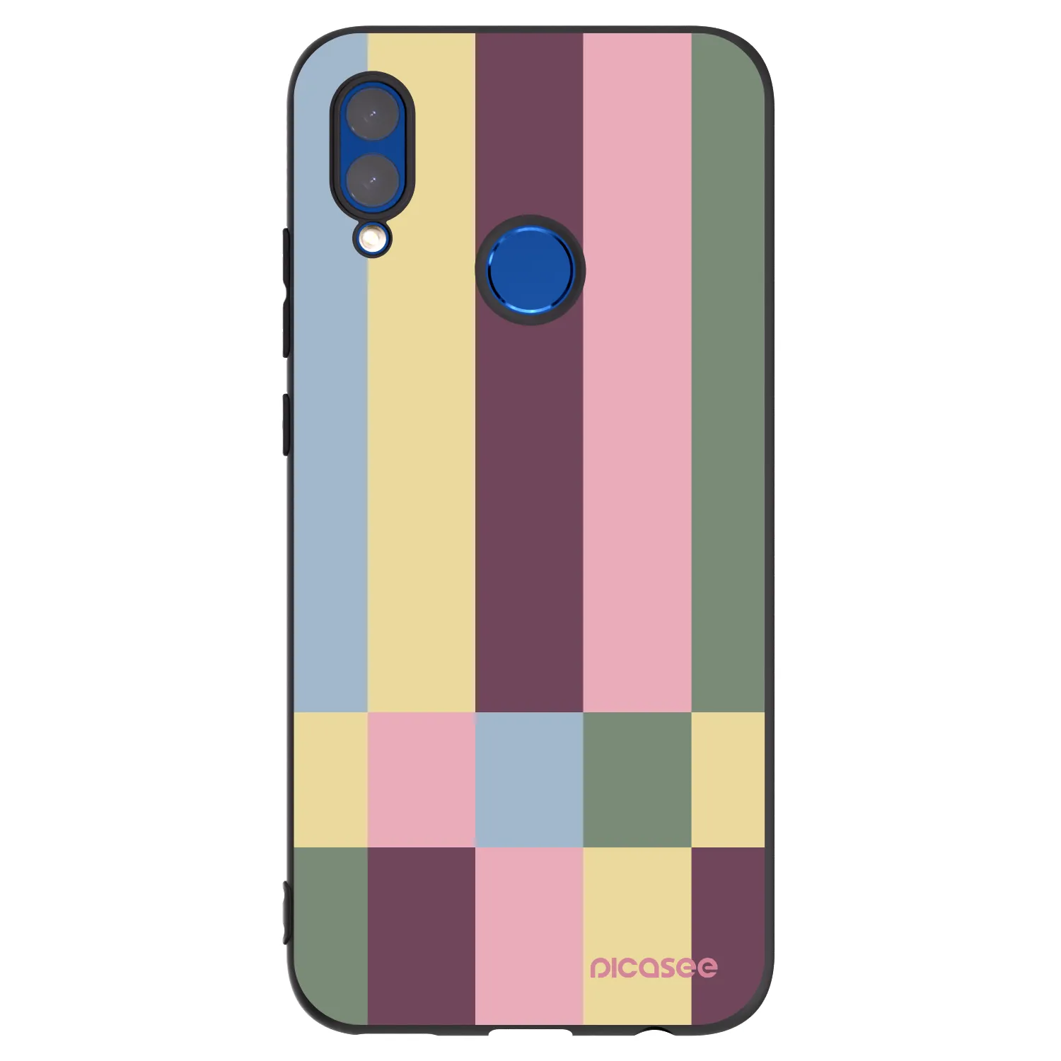 Picasee silikonowe czarne etui na Honor 10 Lite - Lobby tiles