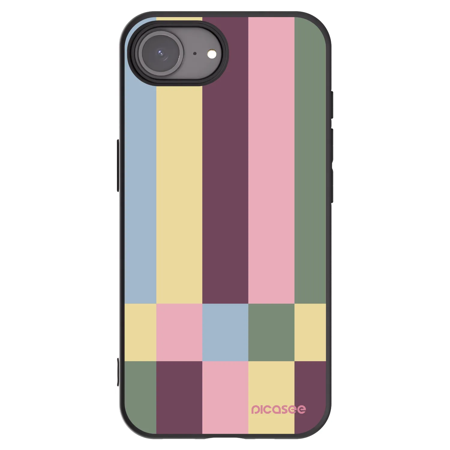 Picasee silikonowe czarne etui na Apple iPhone 16e - Lobby tiles