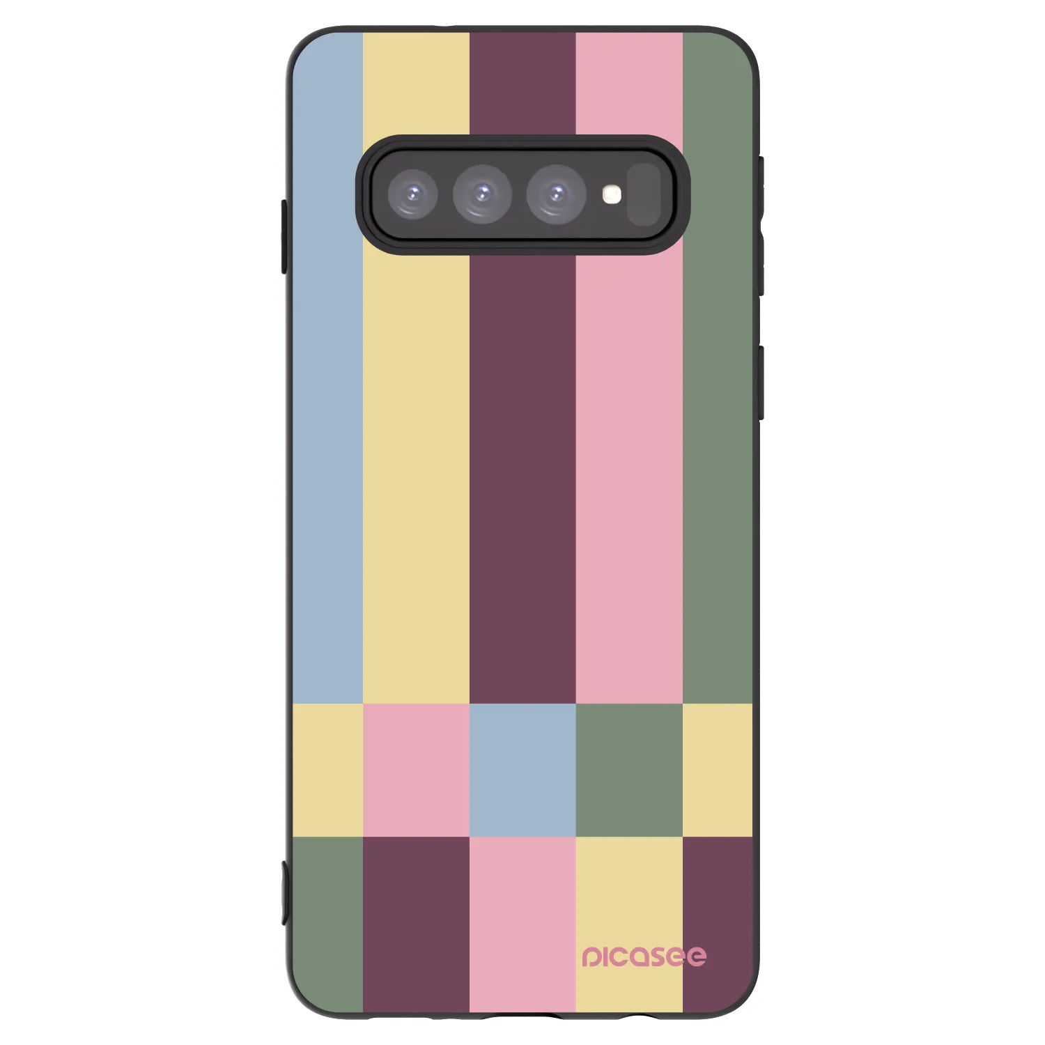 Picasee silikonowe czarne etui na Samsung Galaxy S10 G973 - Lobby tiles