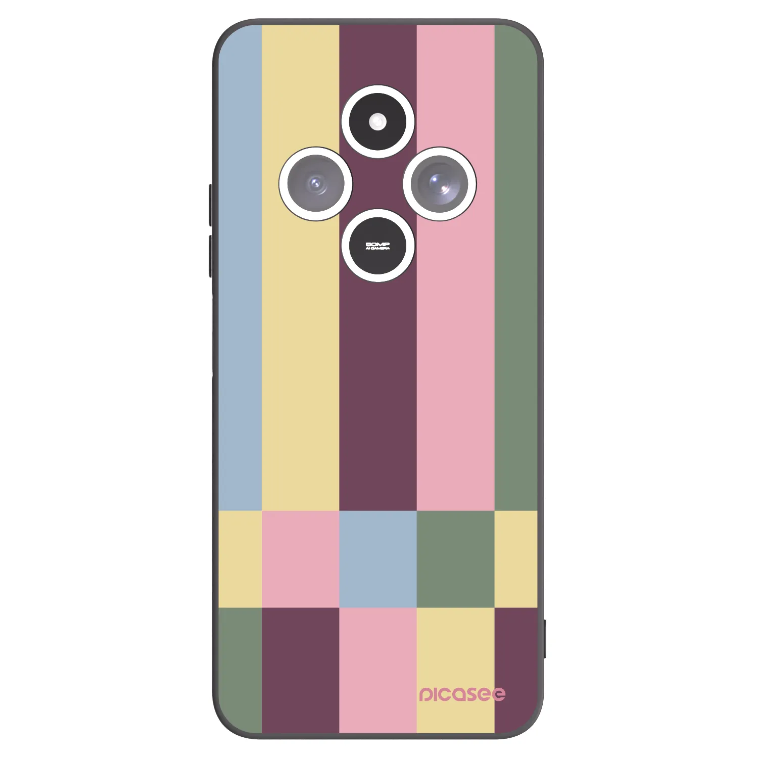 Picasee silikonowe czarne etui na Xiaomi Redmi 14C - Lobby tiles