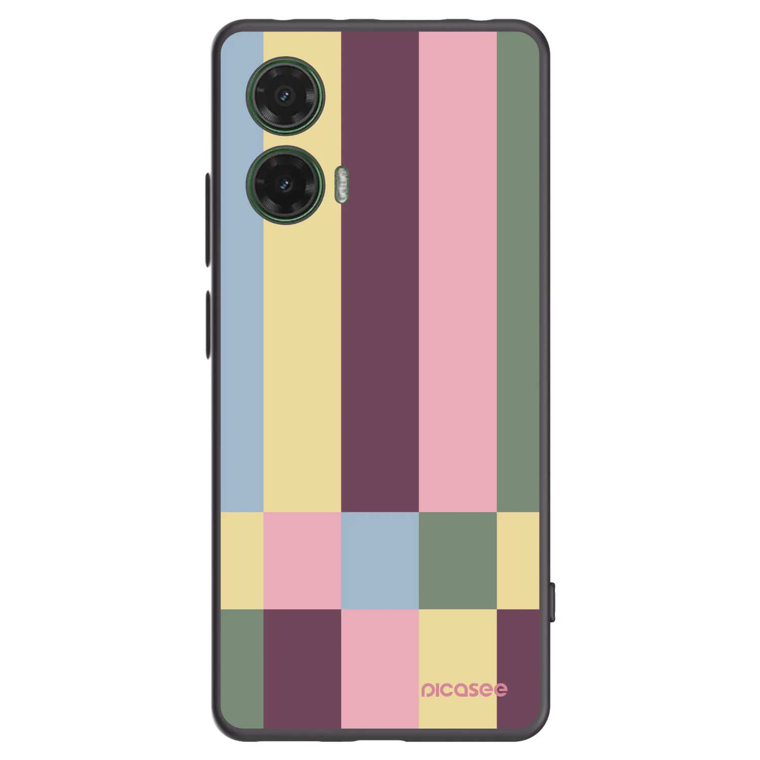 Picasee silikonowe czarne etui na Motorola Moto G35 5G - Lobby tiles