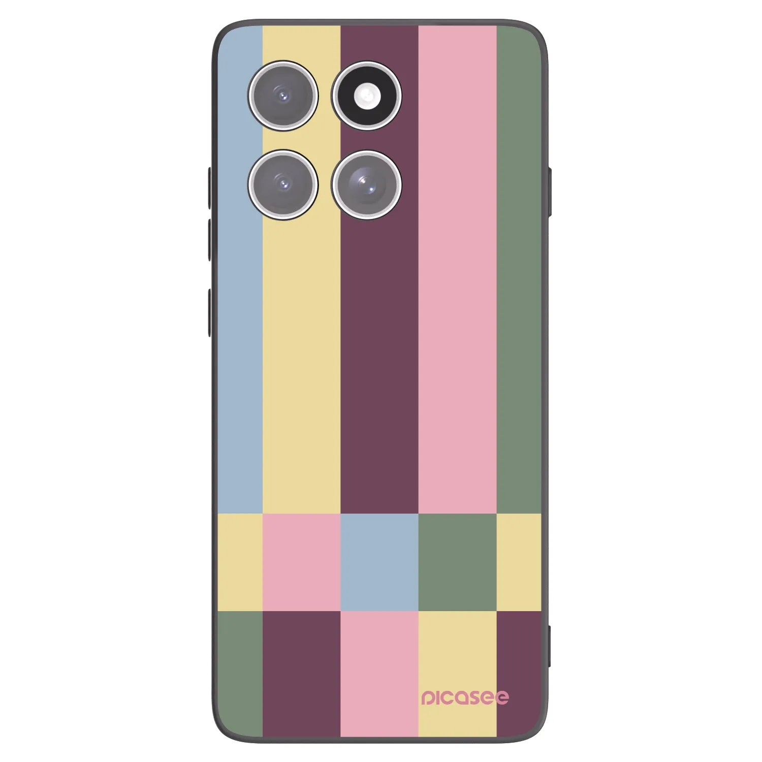Picasee silikonowe czarne etui na Motorola Edge 60 Pro - Lobby tiles