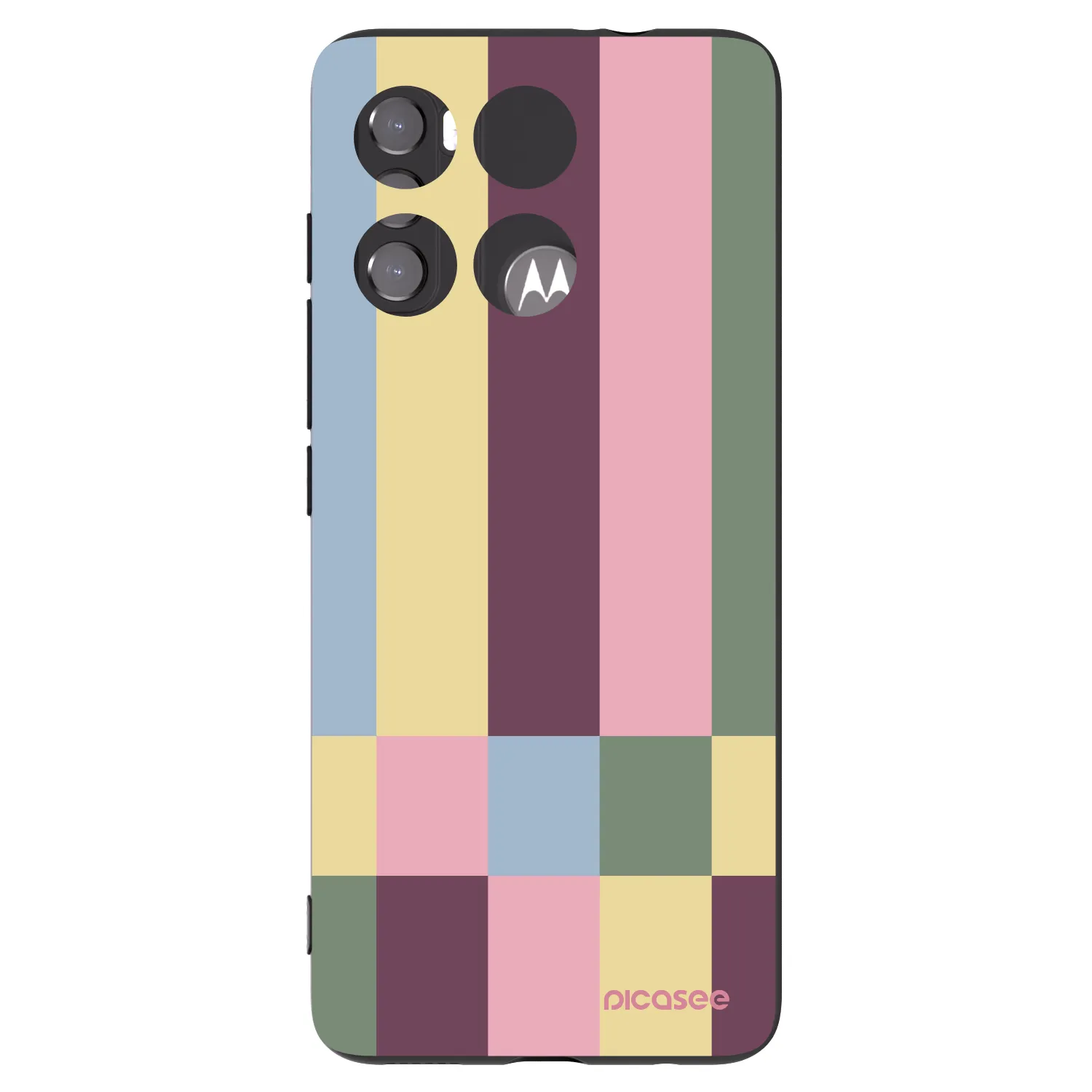 Picasee silikonowe czarne etui na Motorola Edge 60 5G - Lobby tiles