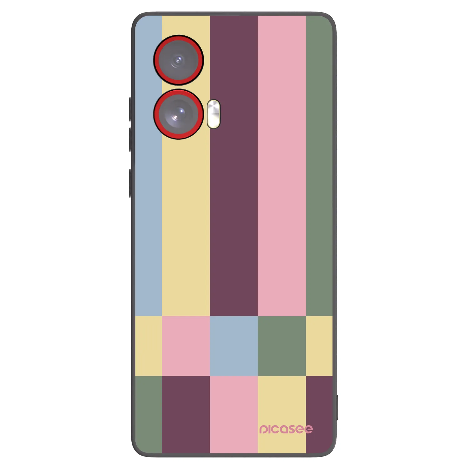 Picasee silikonowe czarne etui na Motorola Edge 50 Fusion - Lobby tiles