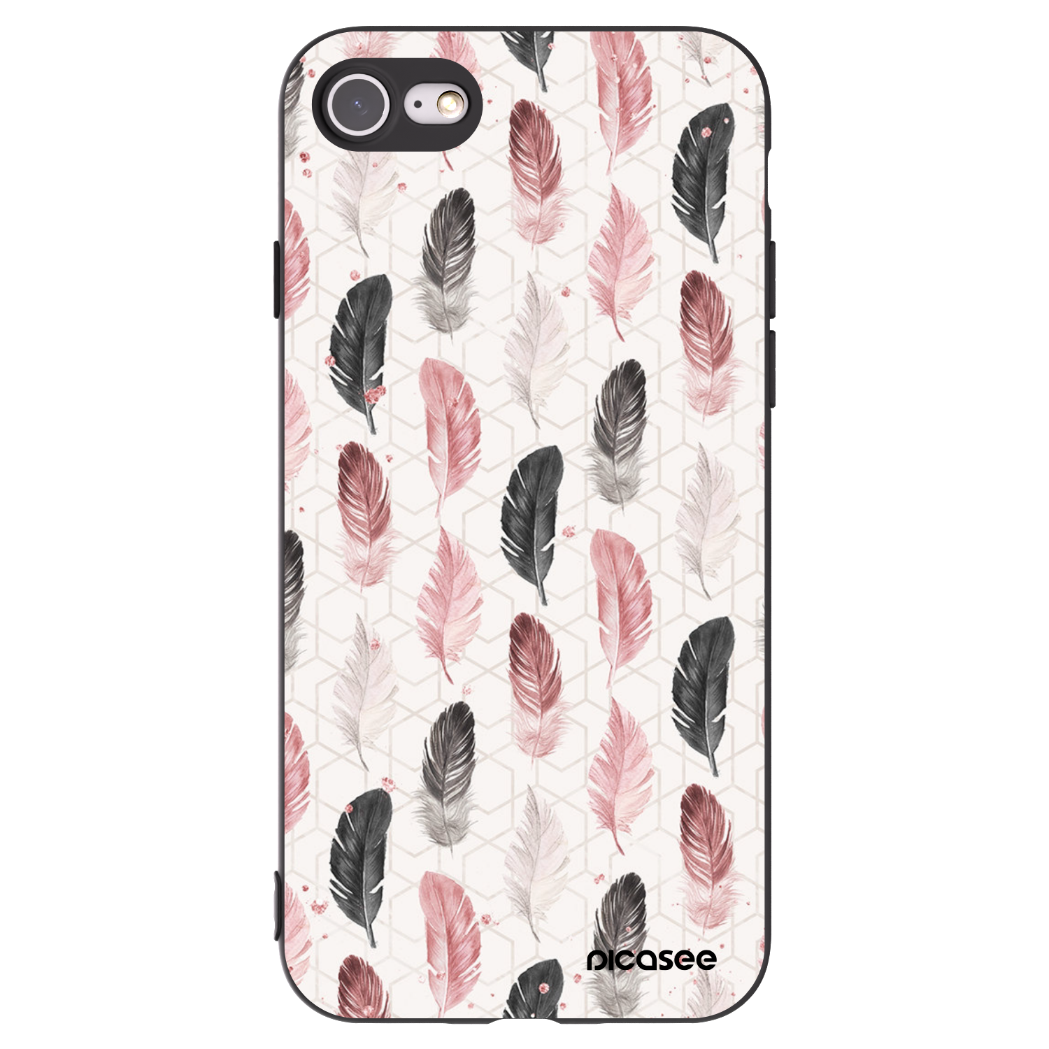 Picasee silikonowe czarne etui na Apple iPhone 8 - Feder 2