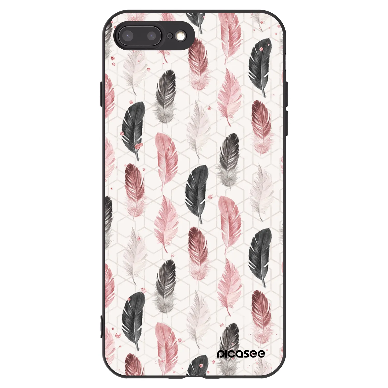 Picasee silikonowe czarne etui na Apple iPhone 8 Plus - Feder 2