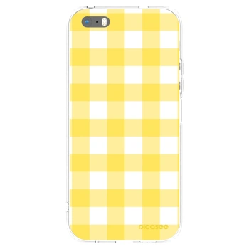 Picasee silikonowe przeźroczyste etui na Apple iPhone 5/5S/SE - Gride lemon