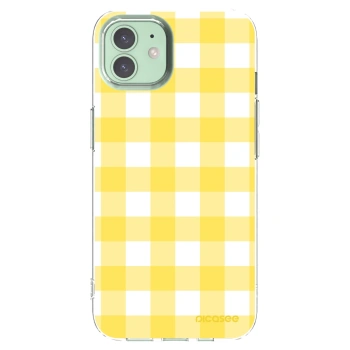 Picasee silikonowe przeźroczyste etui na Apple iPhone 12 - Gride lemon
