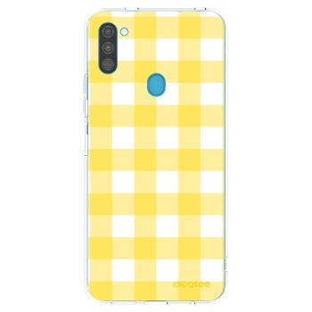 Picasee silikonowe przeźroczyste etui na Samsung Galaxy M11 - Gride lemon