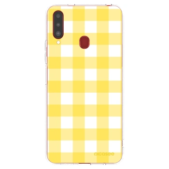 Picasee silikonowe przeźroczyste etui na Samsung Galaxy A20s - Gride lemon