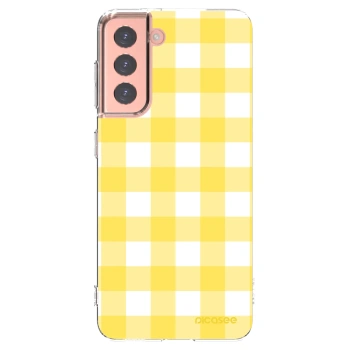 Picasee silikonowe przeźroczyste etui na Samsung Galaxy S21 5G G991B - Gride lemon