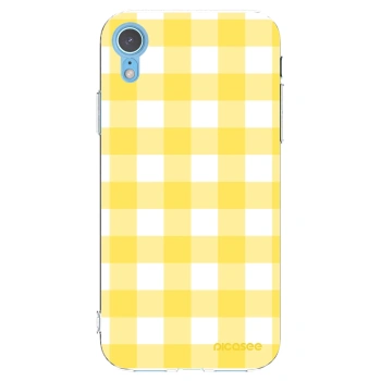 Picasee silikonowe przeźroczyste etui na Apple iPhone XR - Gride lemon