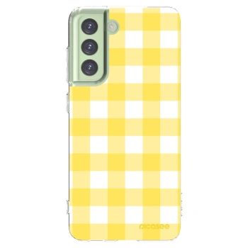Picasee silikonowe przeźroczyste etui na Samsung Galaxy S21 FE 5G - Gride lemon
