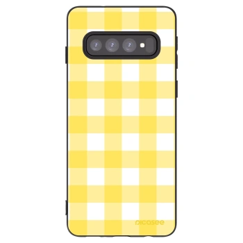 Picasee silikonowe czarne etui na Samsung Galaxy S10 G973 - Gride lemon