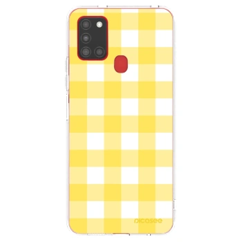 Picasee silikonowe przeźroczyste etui na Samsung Galaxy A21s - Gride lemon