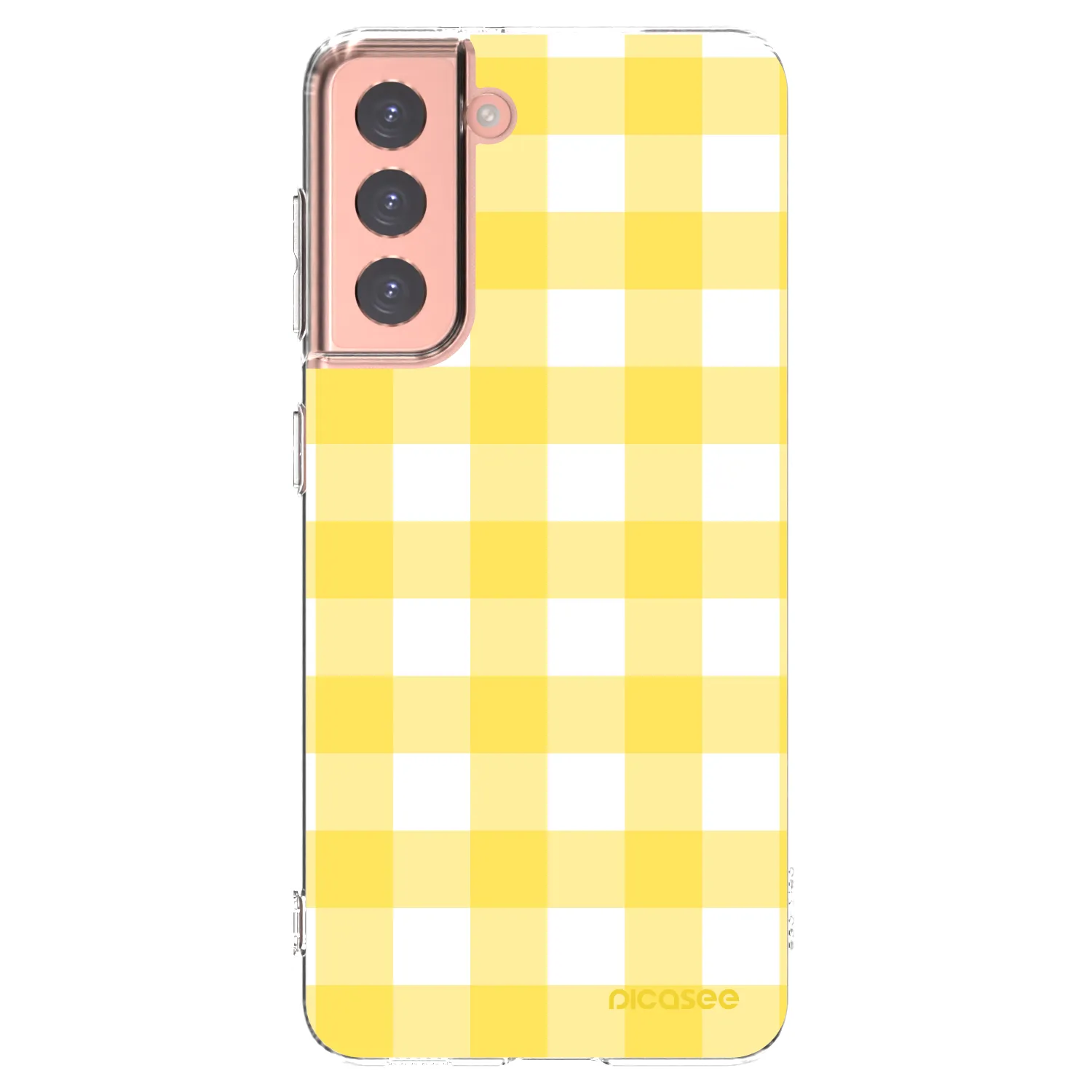 Picasee silikonowe przeźroczyste etui na Samsung Galaxy S21 5G G991B - Gride lemon