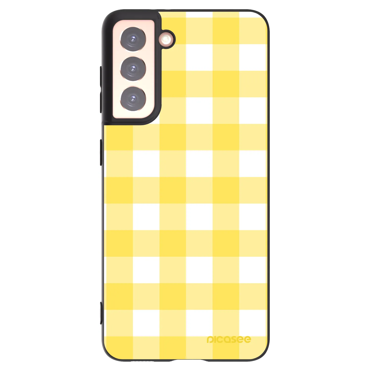 Picasee silikonowe czarne etui na Samsung Galaxy S21 5G G991B - Gride lemon