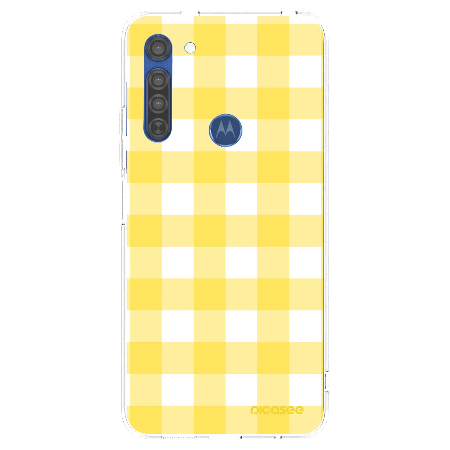 Picasee silikonowe przeźroczyste etui na Motorola Moto G8 - Gride lemon