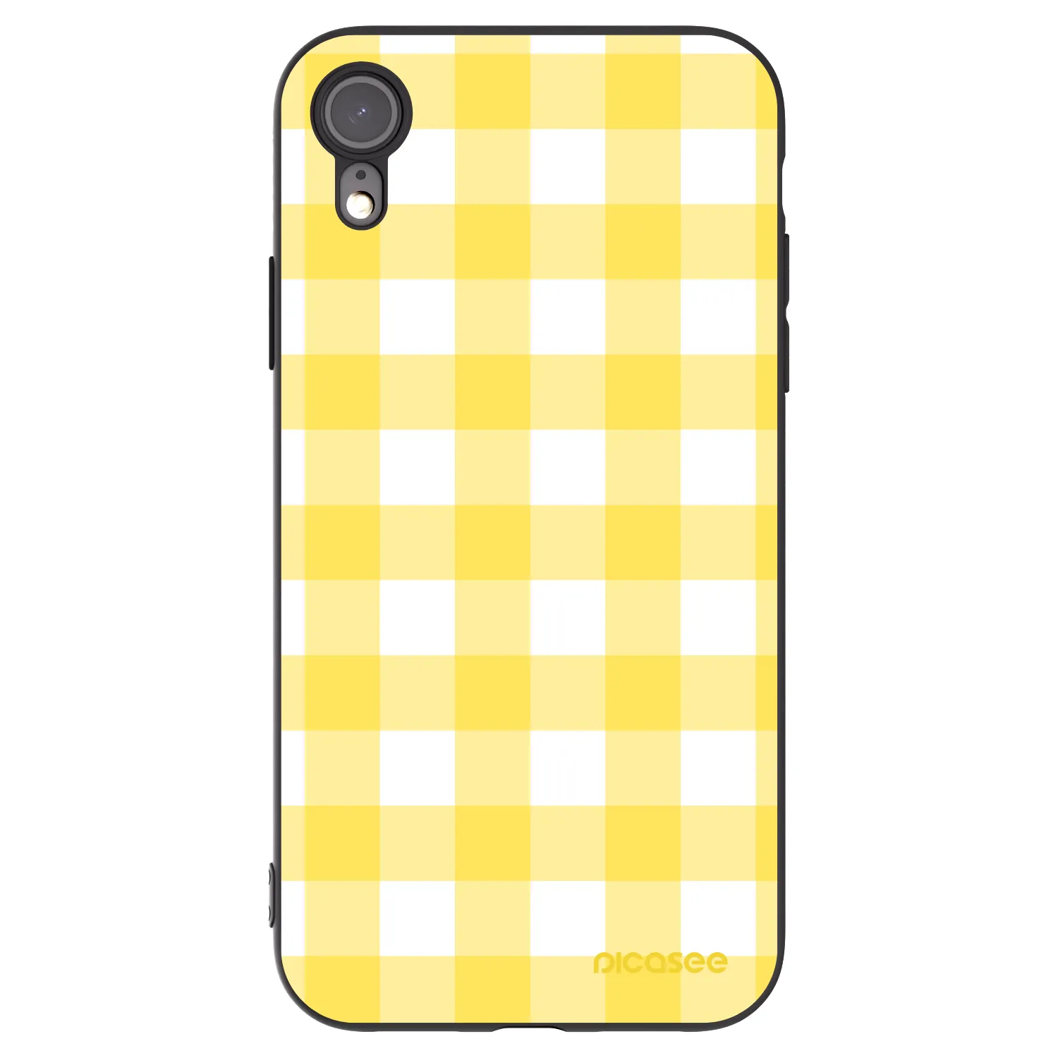 Picasee silikonowe czarne etui na Apple iPhone XR - Gride lemon