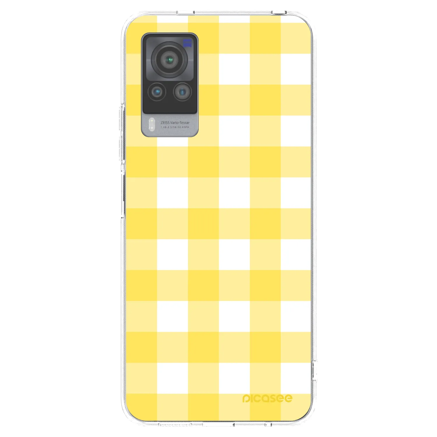 Picasee silikonowe przeźroczyste etui na Vivo X60 Pro 5G - Gride lemon