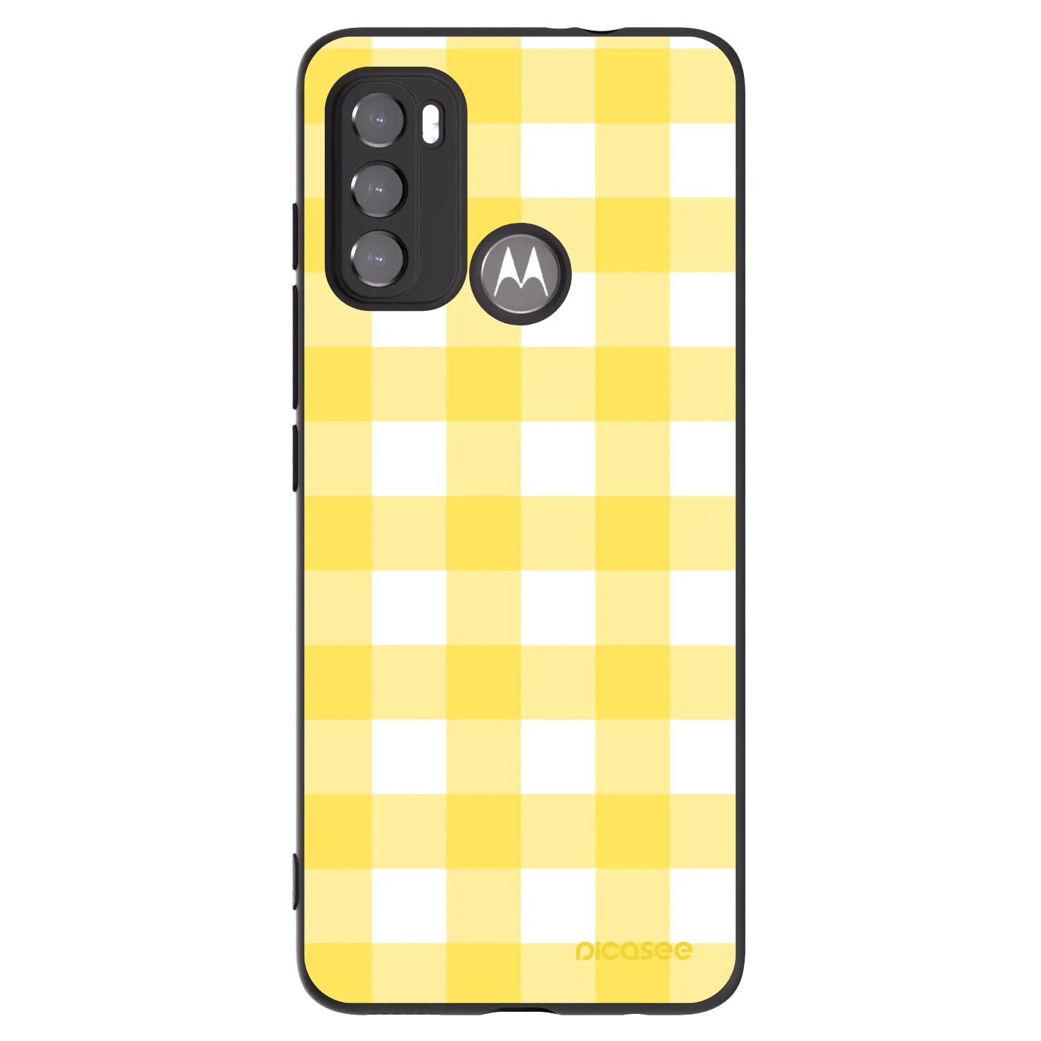 Picasee silikonowe czarne etui na Motorola Moto G60 - Gride lemon