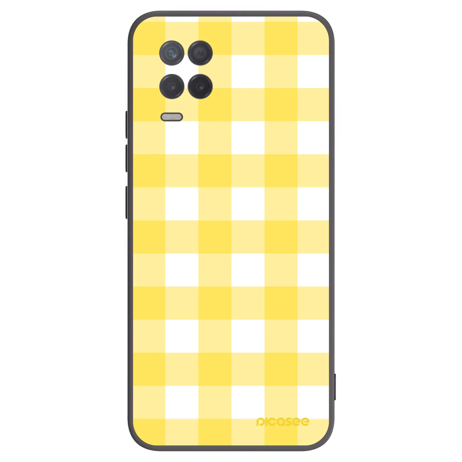 Picasee silikonowe czarne etui na Realme 8 5G - Gride lemon