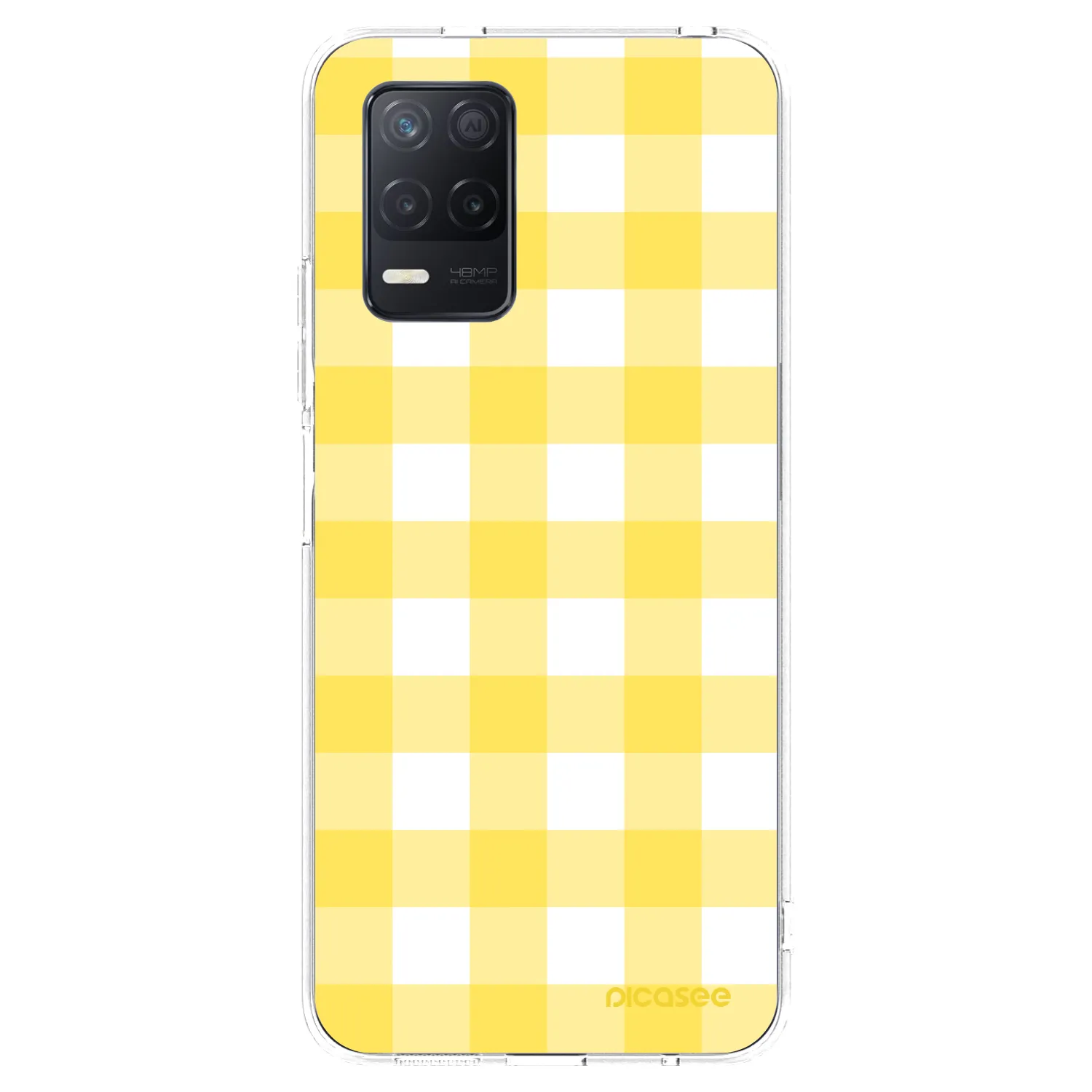 Picasee silikonowe przeźroczyste etui na Realme 8 5G - Gride lemon