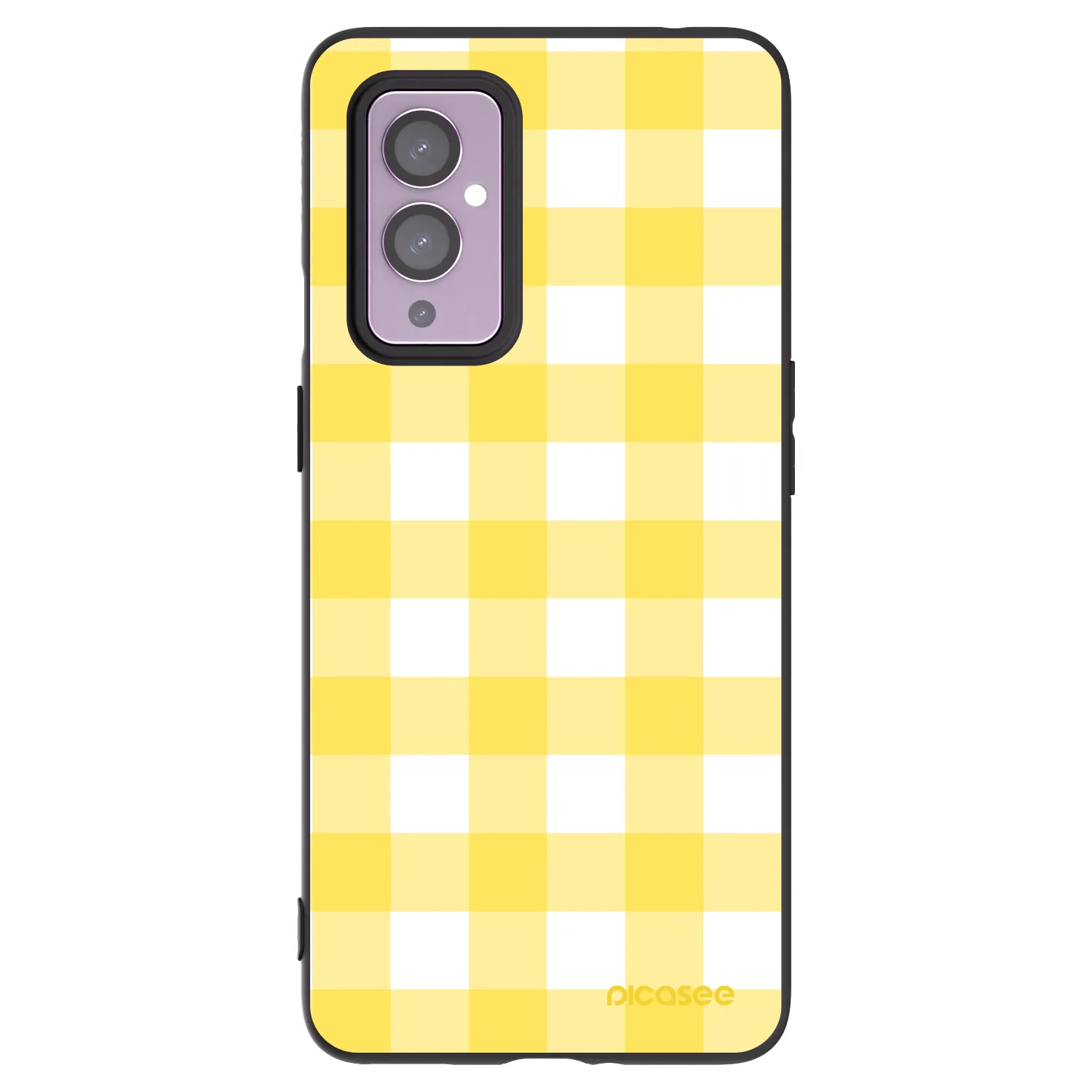 Picasee silikonowe czarne etui na OnePlus 9 - Gride lemon