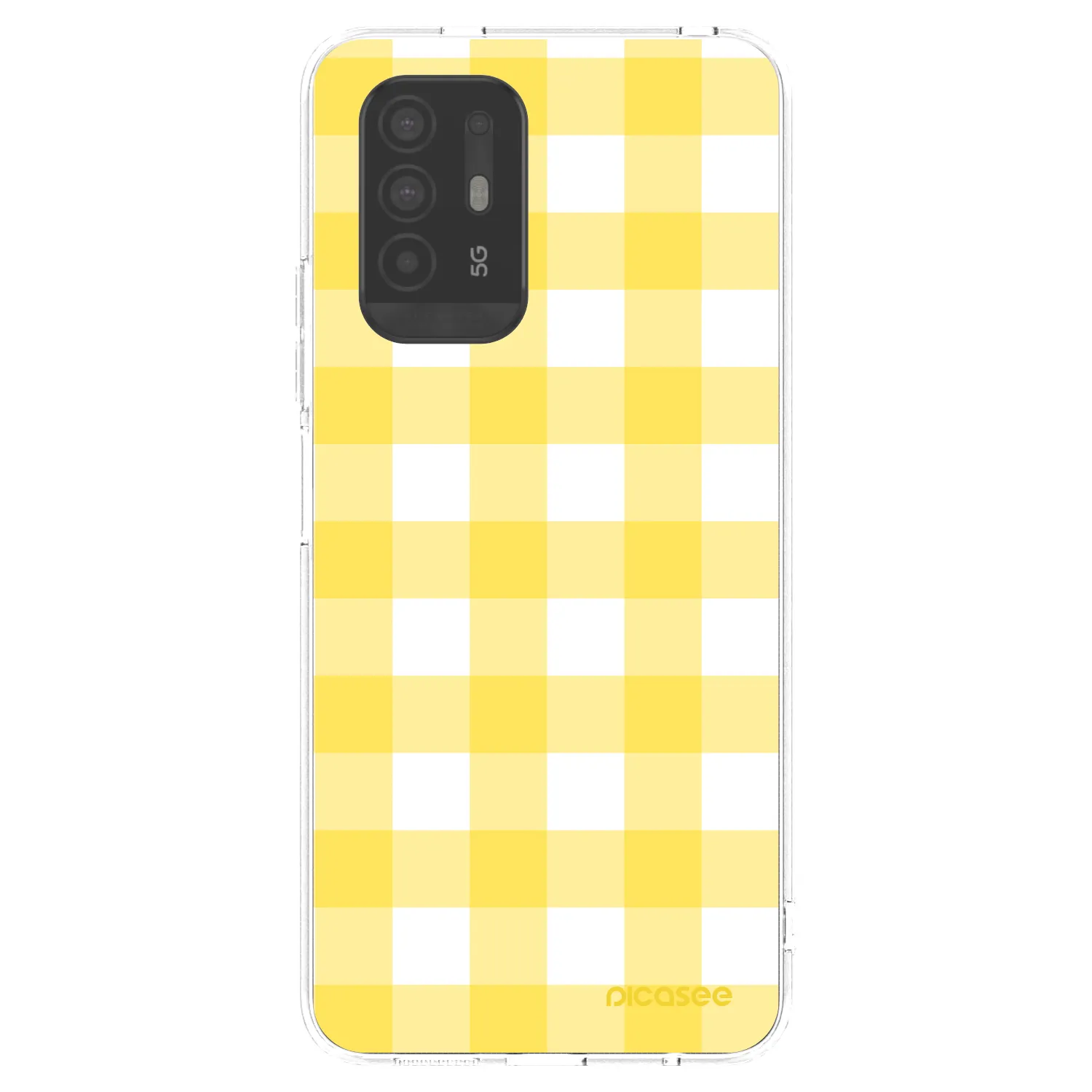 Picasee silikonowe przeźroczyste etui na OPPO A94 5G - Gride lemon