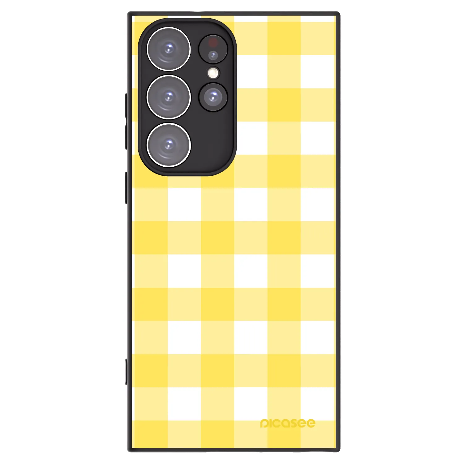 Picasee silikonowe czarne etui na Samsung Galaxy S23 Ultra 5G - Gride lemon