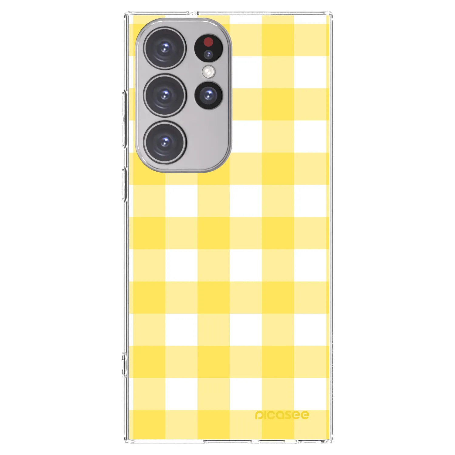 Picasee silikonowe przeźroczyste etui na Samsung Galaxy S23 Ultra 5G - Gride lemon