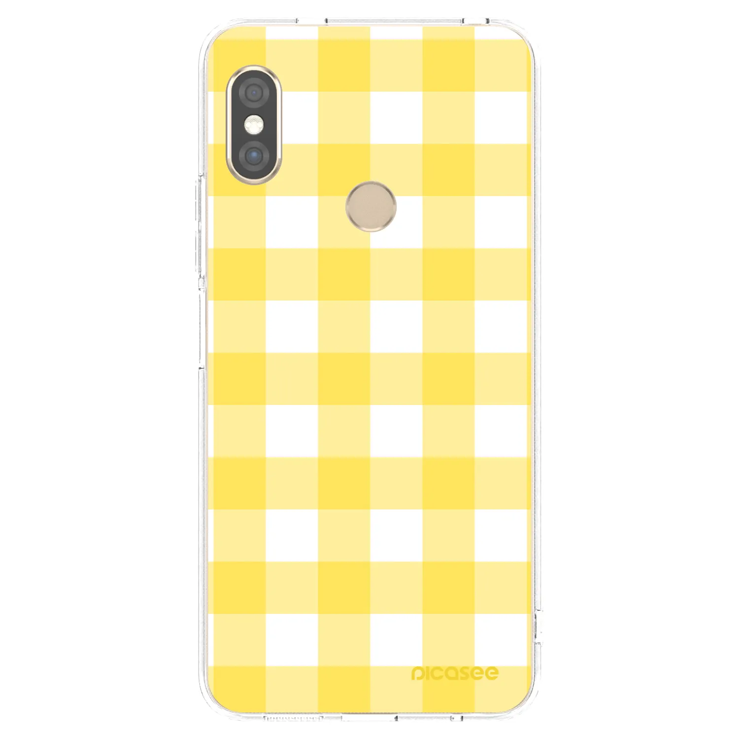 Picasee silikonowe przeźroczyste etui na Xiaomi Redmi Note 5 Global - Gride lemon