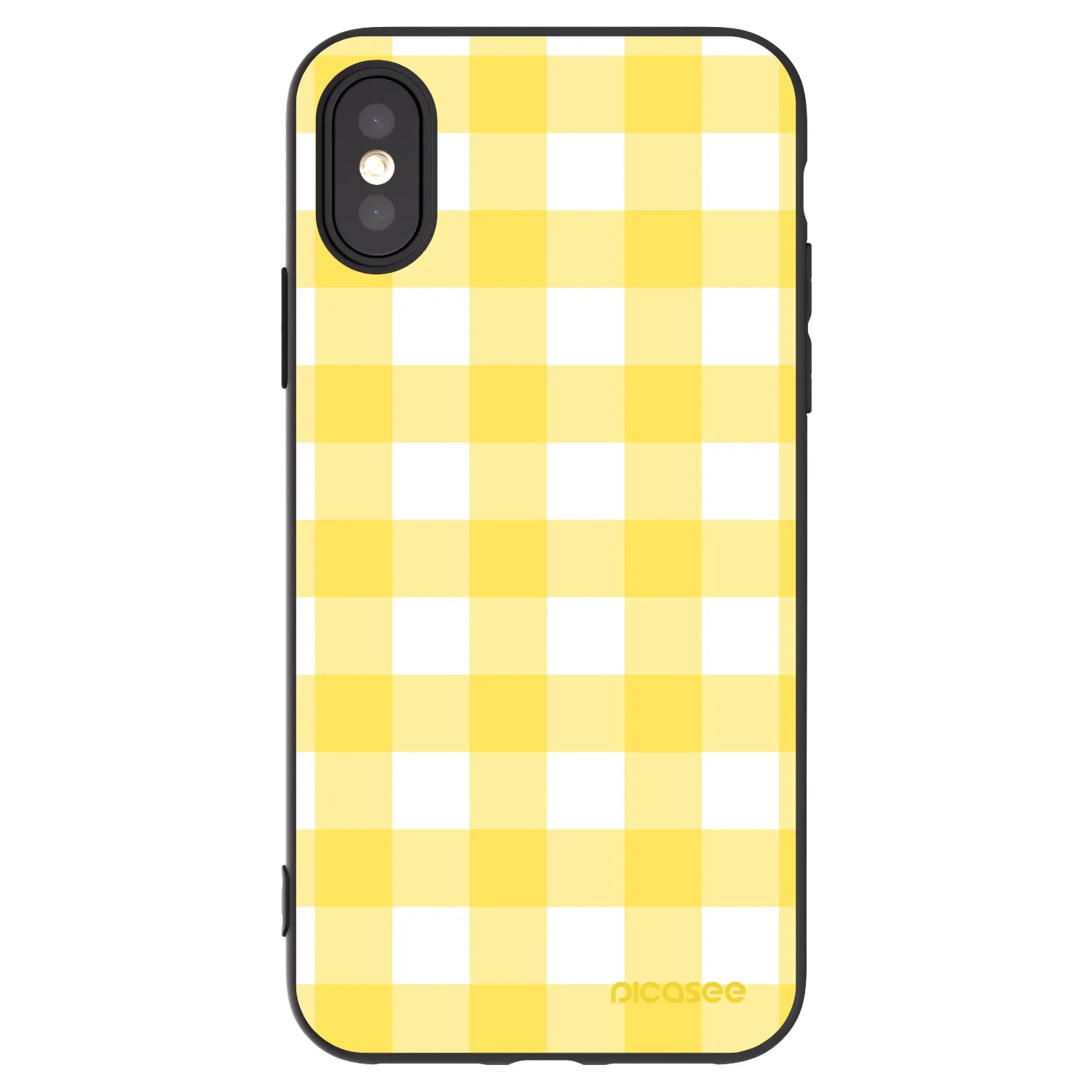 Picasee silikonowe czarne etui na Apple iPhone X/XS - Gride lemon