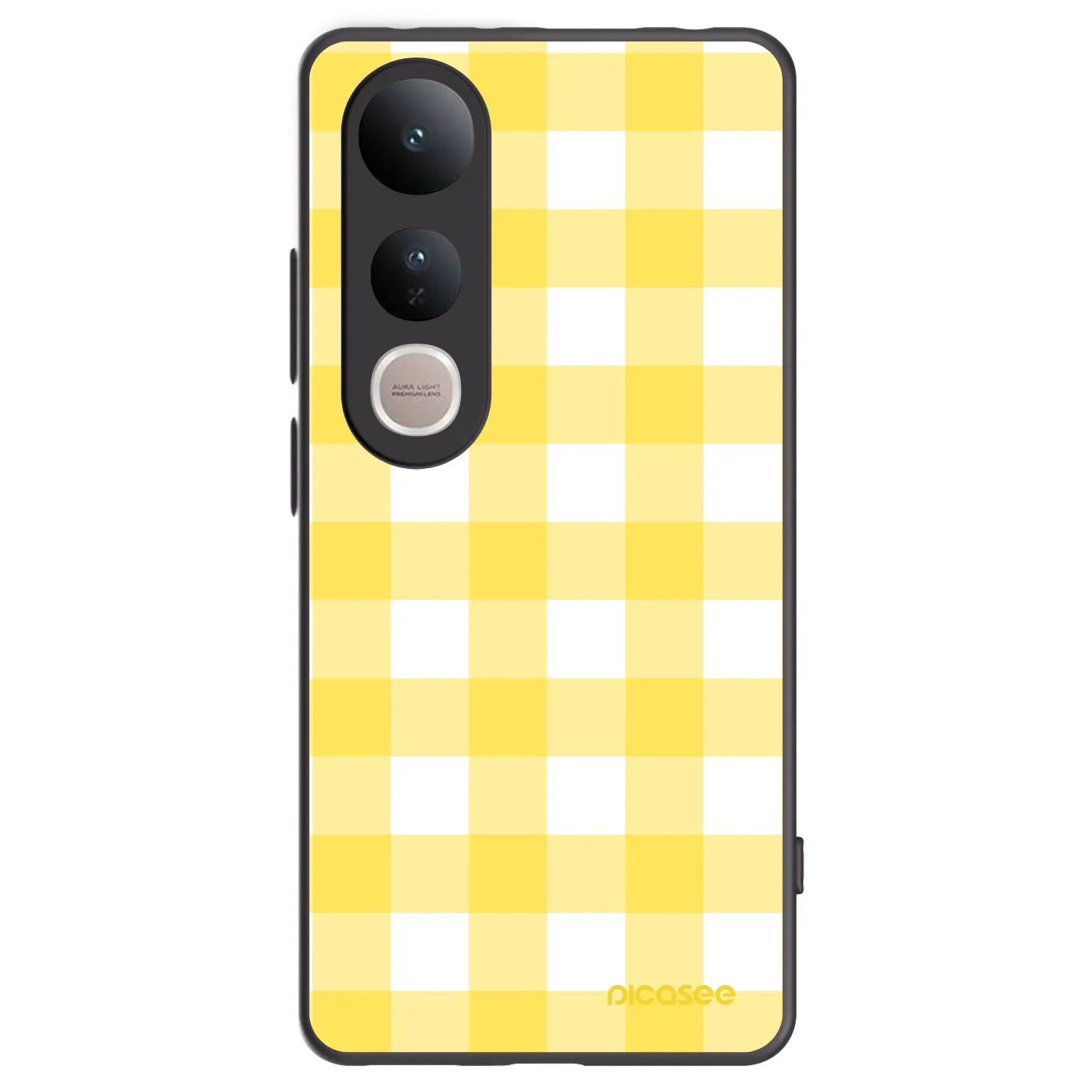 Picasee silikonowe czarne etui na Vivo V50 Lite 5G - Gride lemon