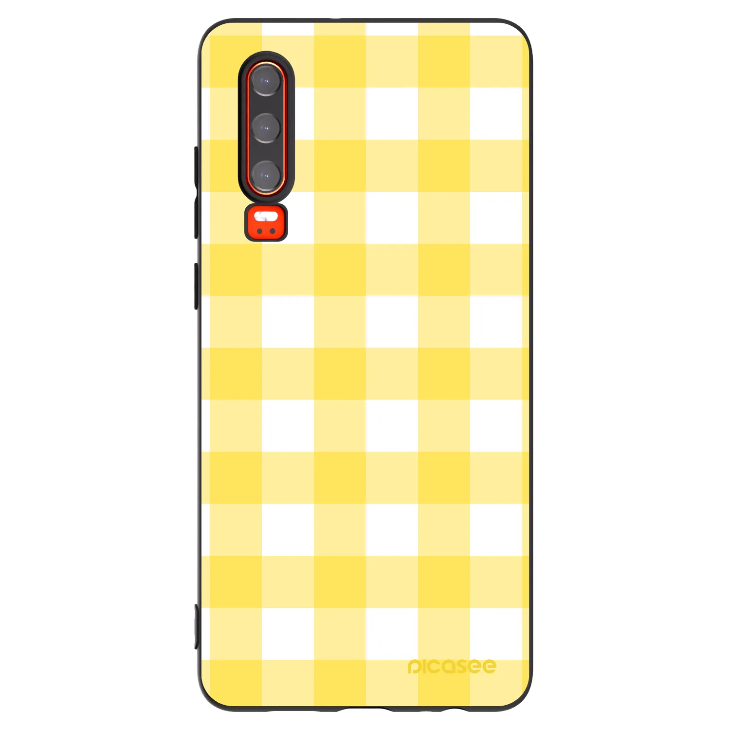 Picasee silikonowe czarne etui na Huawei P30 - Gride lemon