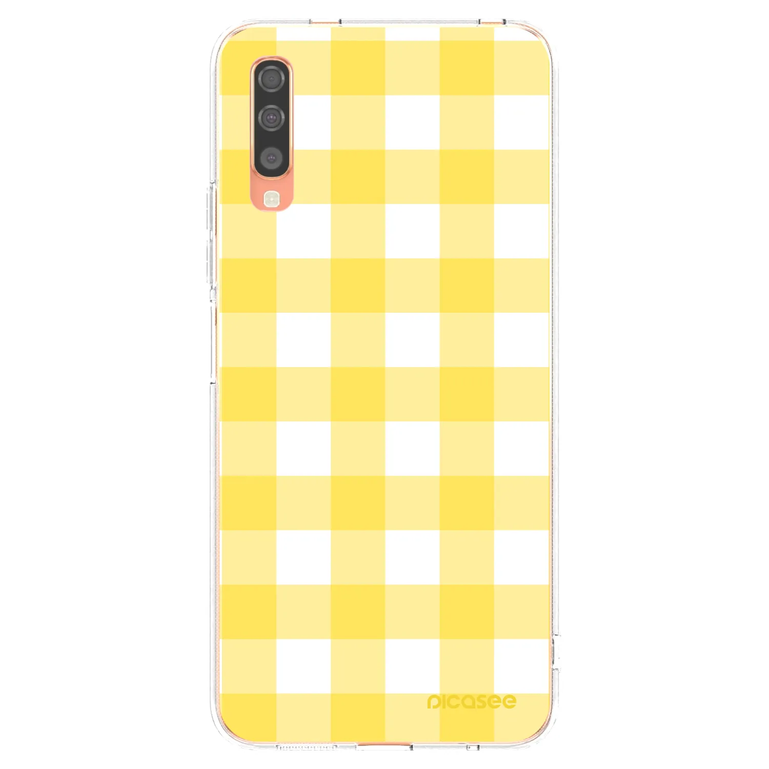 Picasee silikonowe przeźroczyste etui na Samsung Galaxy A70 A705F - Gride lemon