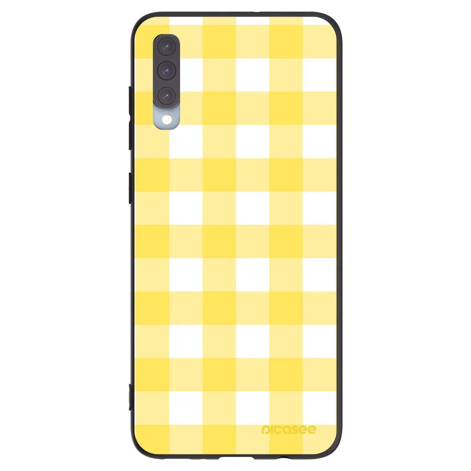 Picasee silikonowe czarne etui na Samsung Galaxy A70 A705F - Gride lemon