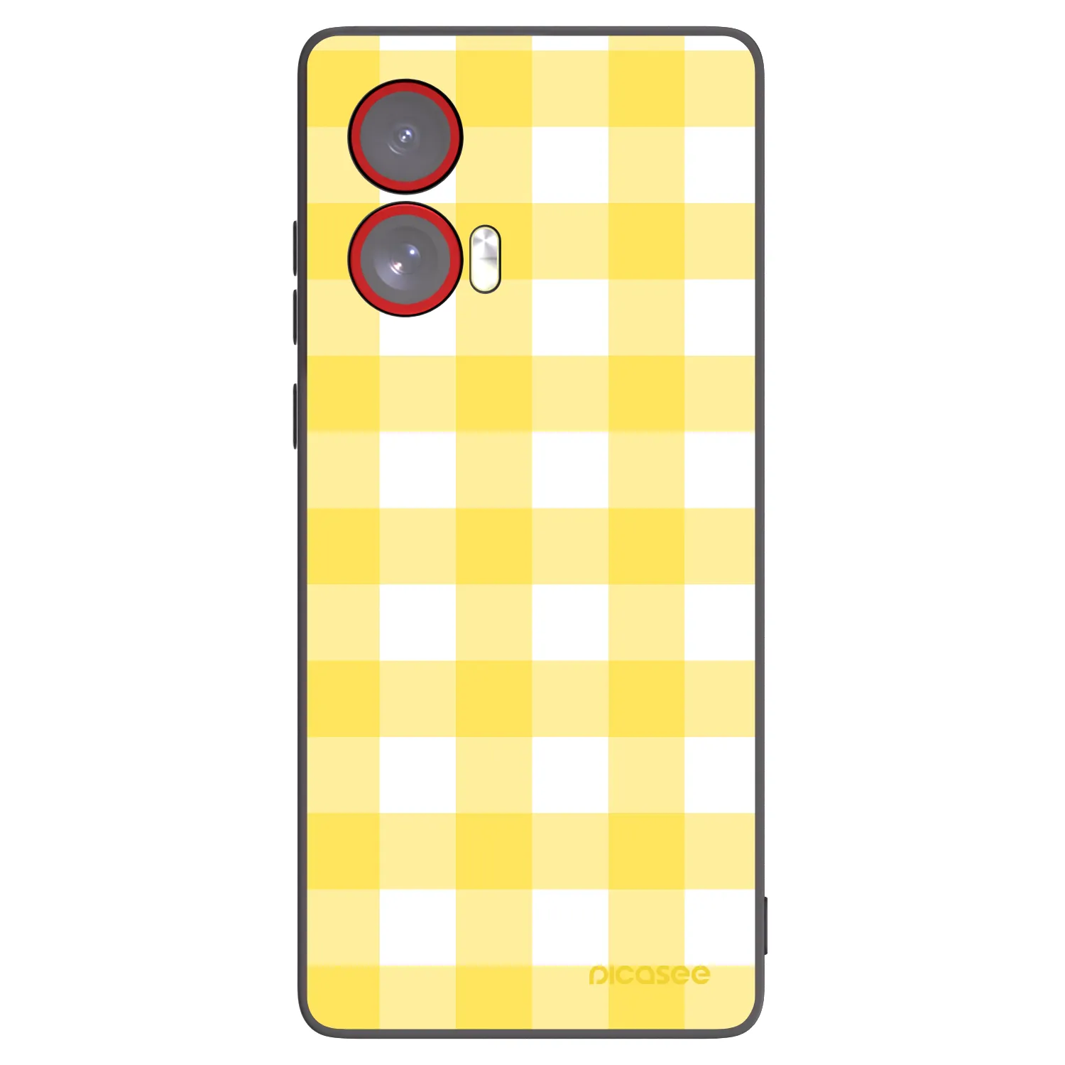 Picasee silikonowe czarne etui na Motorola Edge 50 Fusion - Gride lemon