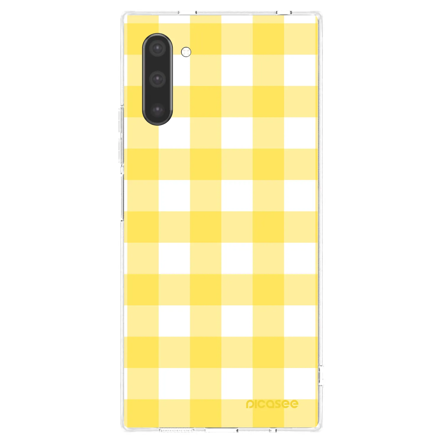 Picasee silikonowe przeźroczyste etui na Samsung Galaxy Note 10 N970F - Gride lemon