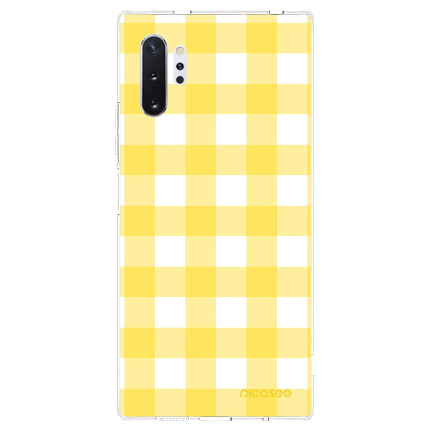Picasee silikonowe przeźroczyste etui na Samsung Galaxy Note 10+ N975F - Gride lemon