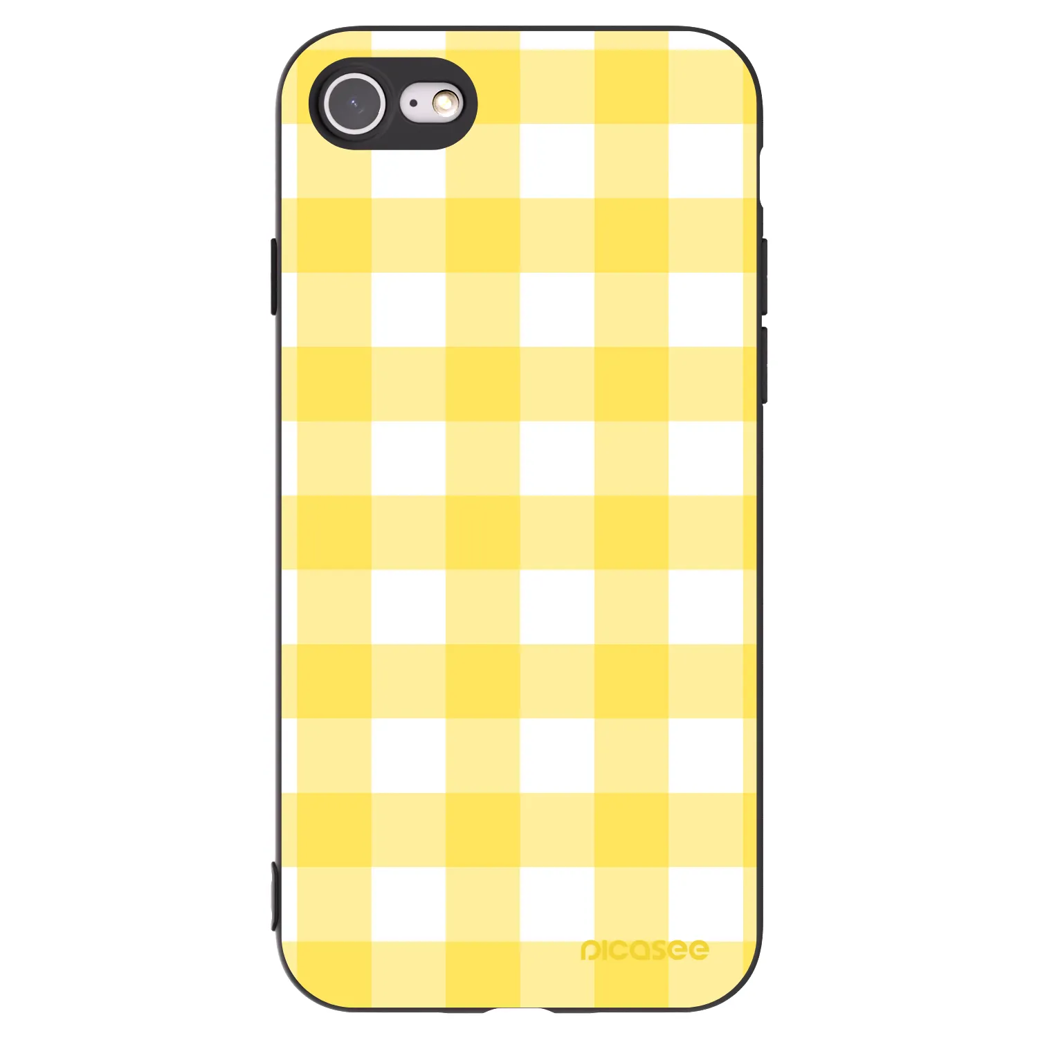 Picasee silikonowe czarne etui na Apple iPhone SE 2020 - Gride lemon