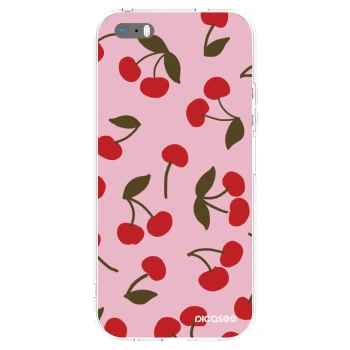 Picasee silikonowe przeźroczyste etui na Apple iPhone 5/5S/SE - Cherry