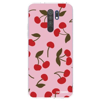 Picasee silikonowe przeźroczyste etui na Xiaomi Redmi 9 - Cherry