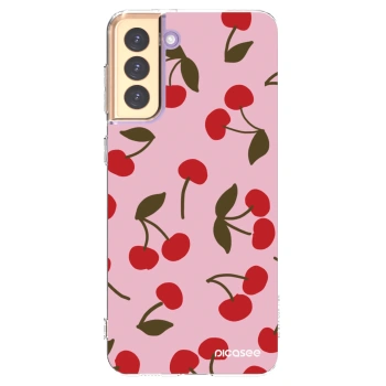 Picasee silikonowe przeźroczyste etui na Samsung Galaxy S21+ 5G G996F - Cherry