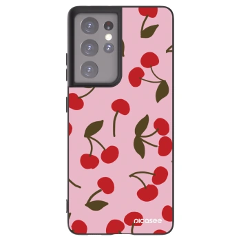 Picasee silikonowe czarne etui na Samsung Galaxy S21 Ultra 5G G998B - Cherry
