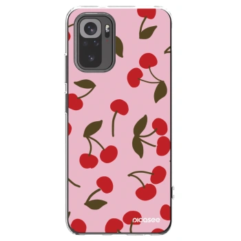 Picasee silikonowe przeźroczyste etui na Xiaomi Redmi Note 10S - Cherry